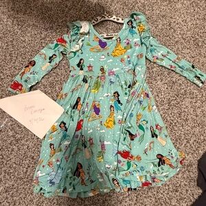Little Sleepies Aqua Disney Princess Long Sleeve Twirl Dress